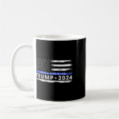 Trump 2024 Terug De Blauwe Dunne Blauwe Lijn Ameri Koffiemok (Links)