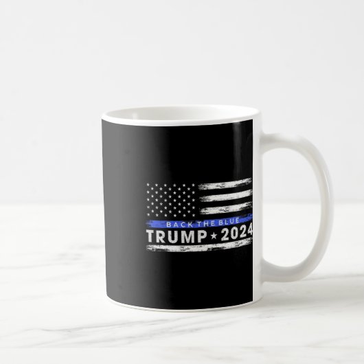 Trump 2024 Terug De Blauwe Dunne Blauwe Lijn Ameri Koffiemok (Rechts)