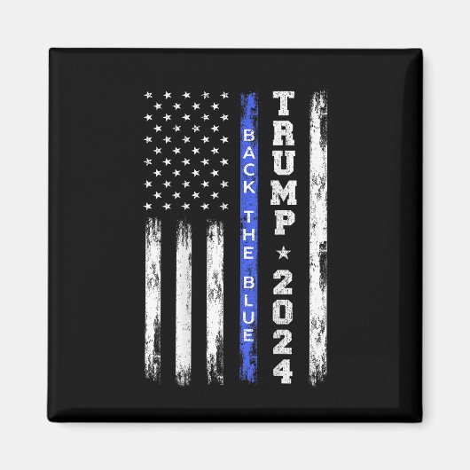 Trump 2024 Terug De Blauwe Dunne Blauwe Lijn Ameri Magneet (Voorkant)