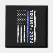 Trump 2024 Terug De Blauwe Dunne Blauwe Lijn Ameri Magneet (Voorkant)