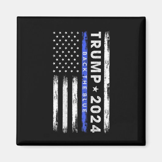 Trump 2024 Terug De Blauwe Dunne Blauwe Lijn Ameri Magneet (Voorkant)