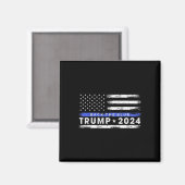 Trump 2024 Terug De Blauwe Dunne Blauwe Lijn Ameri Magneet (Voorkant / Achterkant)