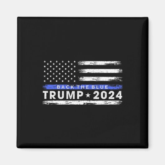 Trump 2024 Terug De Blauwe Dunne Blauwe Lijn Ameri Magneet (Voorkant)