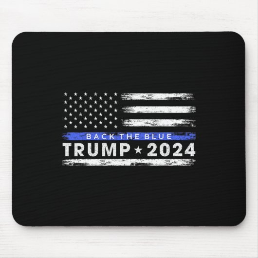 Trump 2024 Terug De Blauwe Dunne Blauwe Lijn Ameri Muismat (Voorkant)