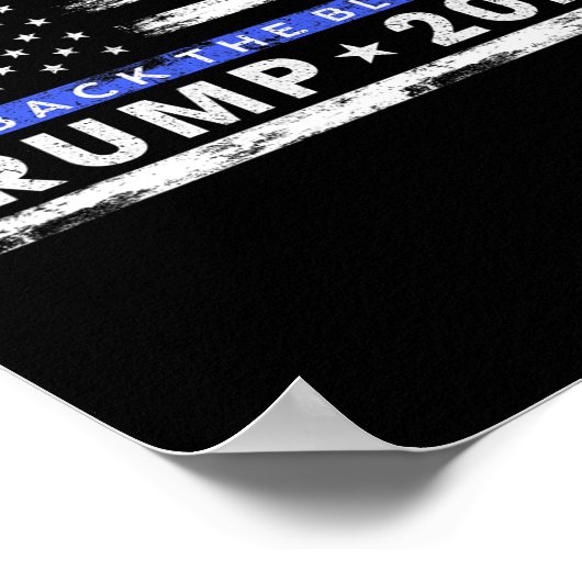 Trump 2024 Terug De Blauwe Dunne Blauwe Lijn Ameri Poster (Hoek)
