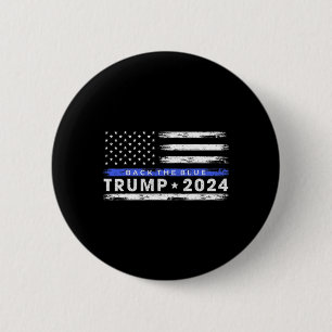 Trump 2024 Terug De Blauwe Dunne Blauwe Lijn Ameri Ronde Button 5,7 Cm