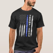 Trump 2024 Terug De Blauwe Dunne Blauwe Lijn Ameri T-shirt (Voorkant)
