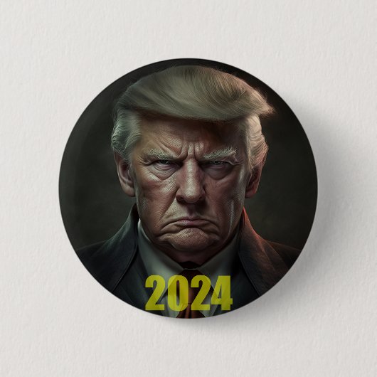 Trump 2024: The Revenge Tour Begins Square Sticker Ronde Button 5,7 Cm (Voorkant)