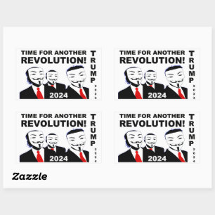 Trump 2024 Tijd voor een nieuwe Trump Revolutie! Rechthoekige Sticker