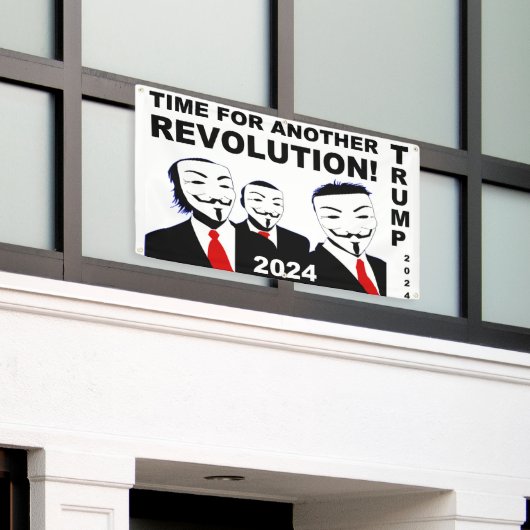 Trump 2024 Tijd voor een nieuwe Trump-revolutie. Spandoek (Buitenkant Gebouw)