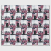 Trump 2024 Trump en Vlaggen Cadeaupapier (Vlak)