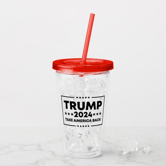 Trump 2024 Trump neemt Amerika terug Acryl Drinkbeker (Achterkant ijs)