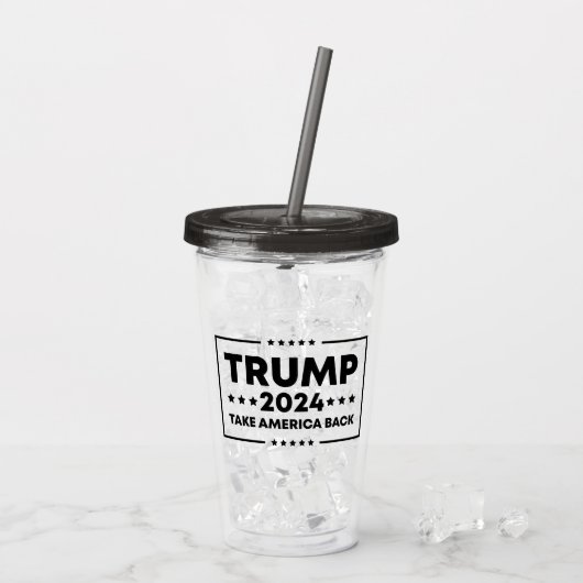 Trump 2024 Trump neemt Amerika terug Acryl Drinkbeker (Achterkant ijs)