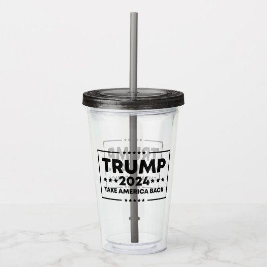 Trump 2024 Trump neemt Amerika terug Acryl Drinkbeker (Voorkant)