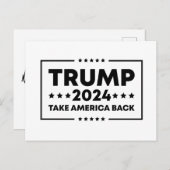 Trump 2024 Trump neemt Amerika terug Briefkaart (Voorkant / Achterkant)