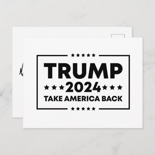 Trump 2024 Trump neemt Amerika terug Briefkaart (Voorkant / Achterkant)