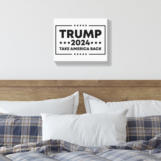 Trump 2024 Trump neemt Amerika terug Canvas Afdruk (Insitu (Slaapkamer))