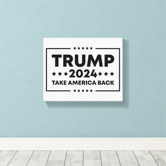 Trump 2024 Trump neemt Amerika terug Canvas Afdruk (Insitu (Houten vloer))
