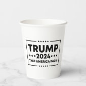 Trump 2024 Trump neemt Amerika terug Papieren Bekers (Achterkant)