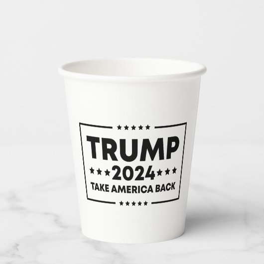 Trump 2024 Trump neemt Amerika terug Papieren Bekers (Achterkant)