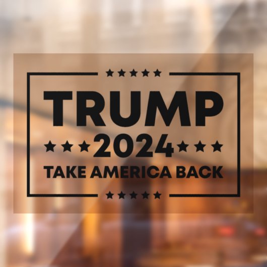 Trump 2024 Trump neemt Amerika terug Raamsticker (Vel 2)