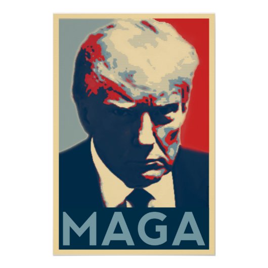 Trump 2024 Ultieme Mugshot Style MAGA Poster (Voorkant)