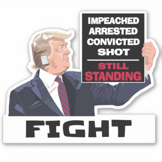Trump 2024 vecht nog steeds presidentsverkiezingen sticker (Voorkant)
