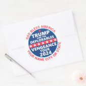 Trump 2024 Vengeance Tour Deplorables Politiek Ronde Sticker (Envelop)