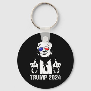 Trump 2024 Verkiezing Amerikaanse Vlag Zonnebril R Sleutelhanger