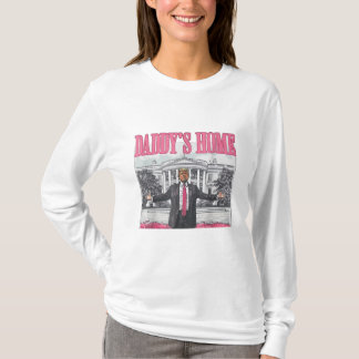 Trump 2024 Verkiezing Daddy's Home Roze T-shirt