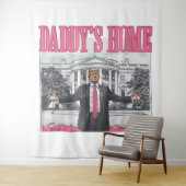 Trump 2024 Verkiezing Daddy's Home Roze Wandkleed (In situ)