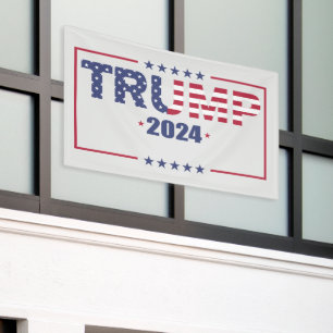 Trump 2024 Verkiezingssterren en strepen Spandoek
