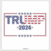 Trump 2024 Verkiezingsvlag Amerikaanse vlag Sticker (Vel)