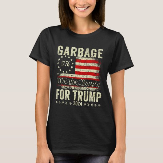 Trump 2024 Verkiezingsvuilnis Stem Voor Trump Pres T-shirt (Voorkant)