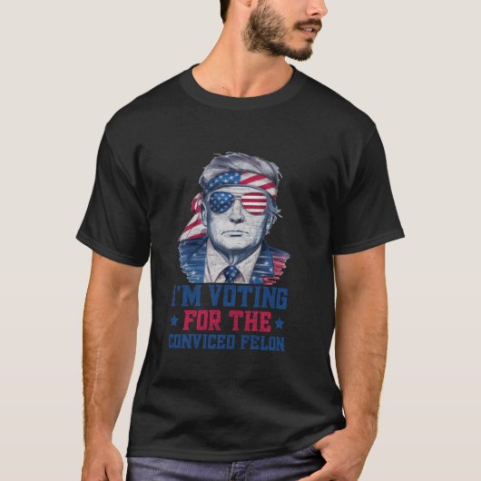 Trump 2024 Veroordeelde misdadiger Ik stem Veroord T-shirt (Voorkant)