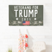 Trump 2024 Veteranen voor Trump Camo Spandoek (Insitu)