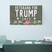 Trump 2024 Veteranen voor Trump Camo Spandoek (Beurs)