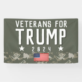 Trump 2024 Veteranen voor Trump Camo Spandoek
