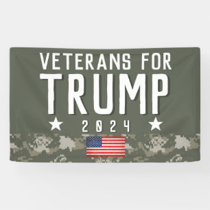 Trump 2024 Veteranen voor Trump Camo Spandoek