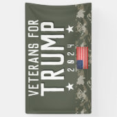 Trump 2024 Veteranen voor Trump Camo Spandoek (Verticaal)