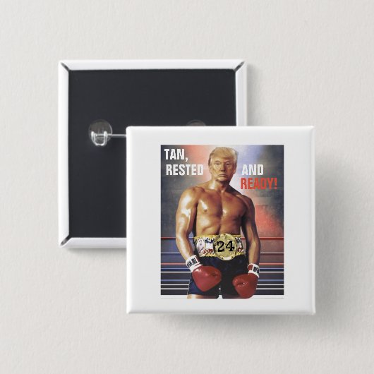 Trump 2024 vierkante button 5,1 cm (Voorkant /achterkant)