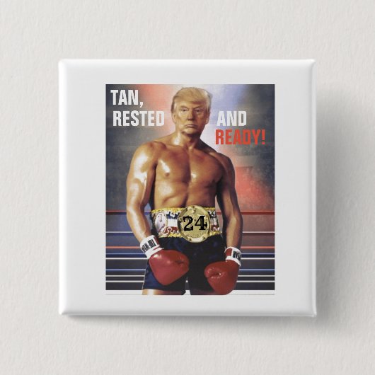 Trump 2024 vierkante button 5,1 cm (Voorkant)