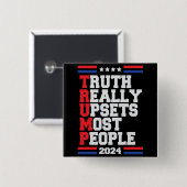 Trump 2024 vierkante button 5,1 cm (Voorkant /achterkant)