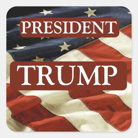 TRUMP 2024 VIERKANTE STICKER (Voorkant)