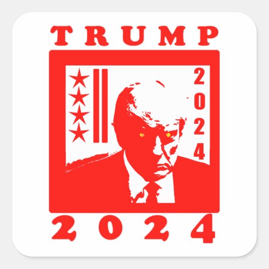 TRUMP 2024 VIERKANTE STICKER (Voorkant)