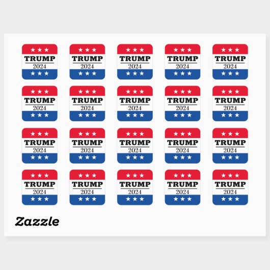 TRUMP 2024 VIERKANTE STICKER (Vel)