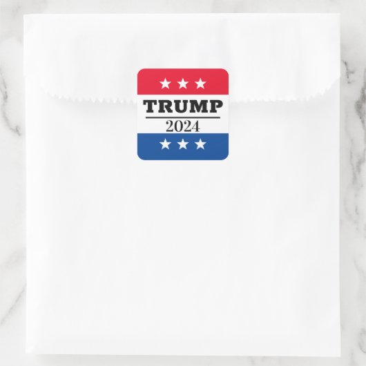 TRUMP 2024 VIERKANTE STICKER (Tas)