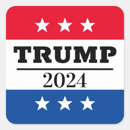 TRUMP 2024 VIERKANTE STICKER (Voorkant)