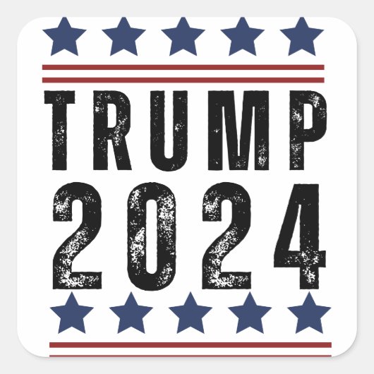Trump 2024 vierkante sticker (Voorkant)