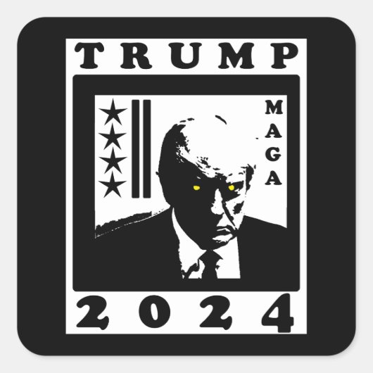 TRUMP 2024 VIERKANTE STICKER (Voorkant)